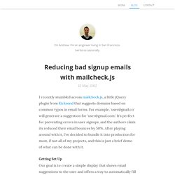 Reducing bad signup emails with mailcheck.js
