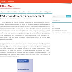 Réduction des écarts de rendement – RAI en Math