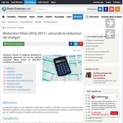 Réduction Fillon 2016-2017 : calcul de la réduction de charges