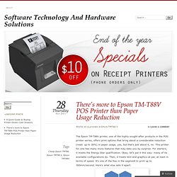 There’s more to Epson TM-T88V POS Printer than Paper Usage Reduction