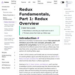 Redux Fundamentals, Part 1: Redux Overview