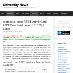 Reet admit card 2021