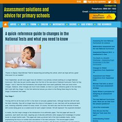 A quick-reference guide to changes in the National Tests and what you need to know - Assessment solutions and advice for primary schools