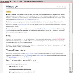 Wiki Reference Wiki — a wiki containing examples of how to make the wiki do stuff. wiki wiki wiki. I like saying wiki. wiki.