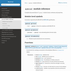 module reference — pymssql 2.1.2.dev documentation