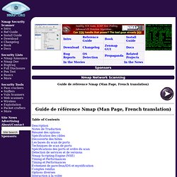 Guide de référence Nmap (Man Page, French translation)