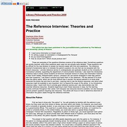 The Reference Interview: Theories and Practice, Stephanie Willen Brown