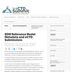 EDM Reference Model Metadata and eCTD Submissions