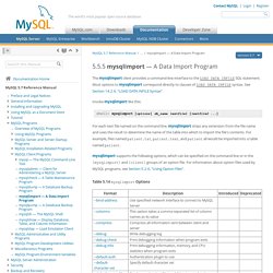 5.5.5 mysqlimport — A Data Import Program