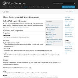 Class Reference/WP Ajax Response