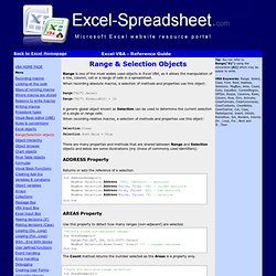 Excel VBA - Free online reference guide (Range & Selection Objects)