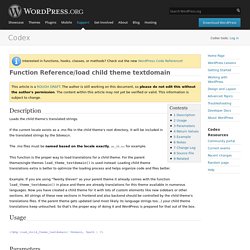 Function Reference/load child theme textdomain