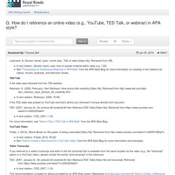 How do I reference an online video (e.g., YouTube, TED Talk, or webinar) in APA style? - WriteAnswers