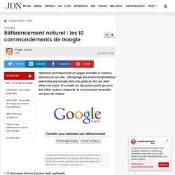 Référencement naturel : les 10 commandements de Google - Journal du Net Solutions
