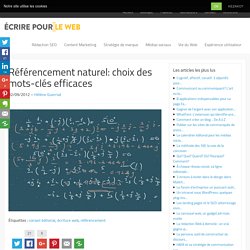 Référencement naturel: choix des mots-clés efficaces