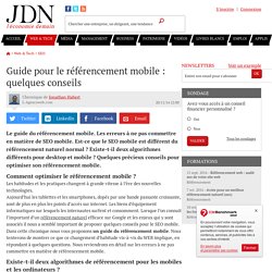 Guide pour le référencement mobile : quelques conseils