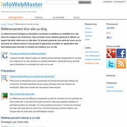 Référencement Site ou Blog - Dossier pour webmaster