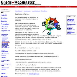 Liens externes et référencement avec Guide-Webmaster