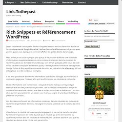 Rich Snippets et Référencement Wordpress