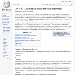 List of XML and HTML character entity references
