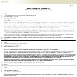 Medline ® occiput posterior position'