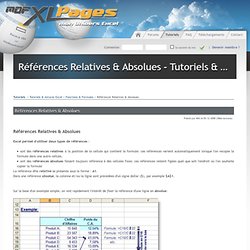 Références Relatives & Absolues - Tutoriels & Astuces Excel > Fonctions & Formules - Tutoriels