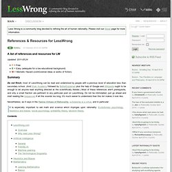 References & Resources for LessWrong