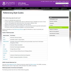 Referencing Style Guides