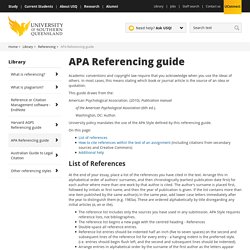 APA Referencing guide