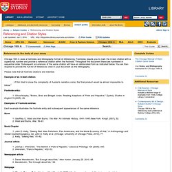 Chicago 16th A - Referencing and Citation Styles - Subject Guides at University of Sydney