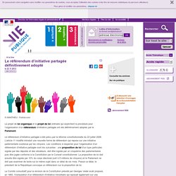 Le référendum d'initiative partagée définitivement adopté, . A la une, vie