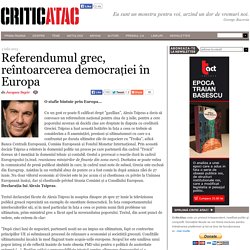 Referendumul grec, reîntoarcerea democrației în Europa