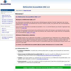 Référentiel AccessiWeb CMS 1.0 - Page d'accueil