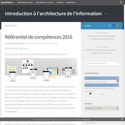 Référentiel de compétences 2016 – Introduction à l'architecture de l'information