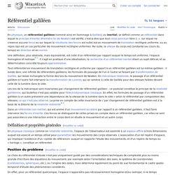 Référentiel galiléen