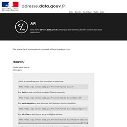 Un référentiel national ouvert : de l’adresse à la coordonnée géographique - adresse.data.gouv.fr