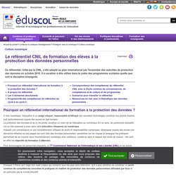 Référentiel CNIL de formation des élèves à la protection des données personnelles