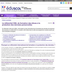 Culture numérique - Le référentiel CNIL de formation des élèves à la protection des données personnelles - Éduscol