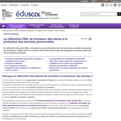 Culture numérique - Le référentiel CNIL de formation des élèves à la protection des données personnelles