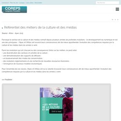 Emploi & métiers - Référentiel des métiers de la culture et des médias - Coreps Languedoc-Roussillon