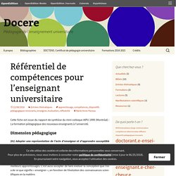 Référentiel de compétences pour l’enseignant universitaire