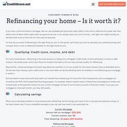 Refinancing your home – Is it worth it?