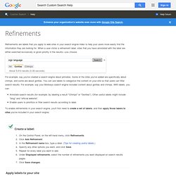 Refinements - Custom Search Help
