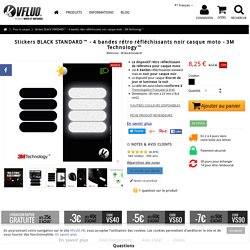 4 stickers rétro réfléchissants noirs casque moto - VFLUO BLACK STANDARD™ / 3M™