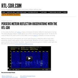 Perseids Meteor Reflection Observations with the RTL-SDR