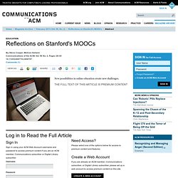 Reflections on Stanford's MOOCs