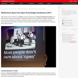 Reflections about the Open Knowledge Conference 2013 on Datavisualization.ch