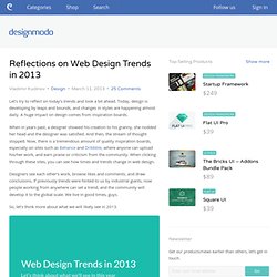 Reflections on Web Design Trends in 2013
