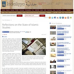 Reflections on the State of Islamic Studies