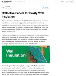 Reflective Panels for Cavity Wall Insulation